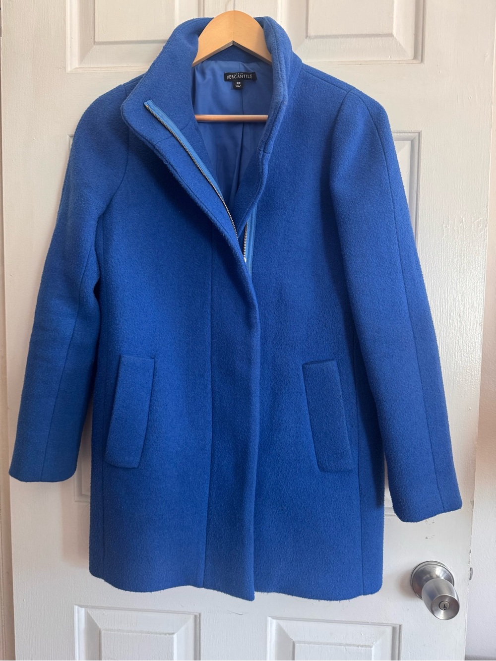J Crew Mercantile Royal Blue Wool Blend Coat